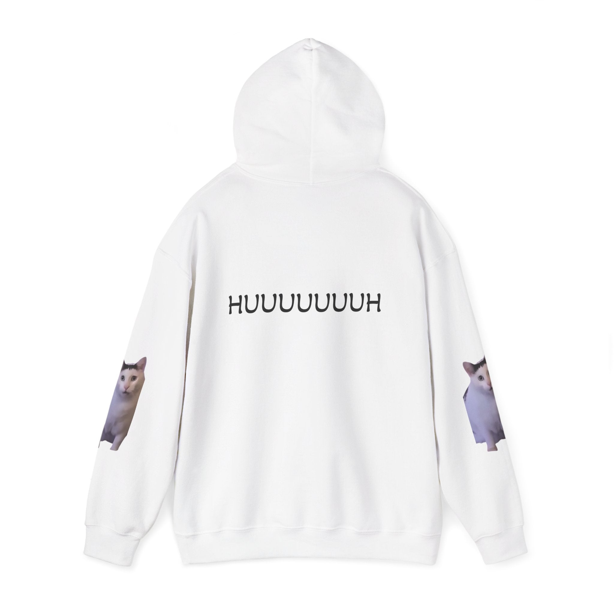 Cat Meme Hoodie — 'HUUUUUUUH' Funny Viral Cat Photo