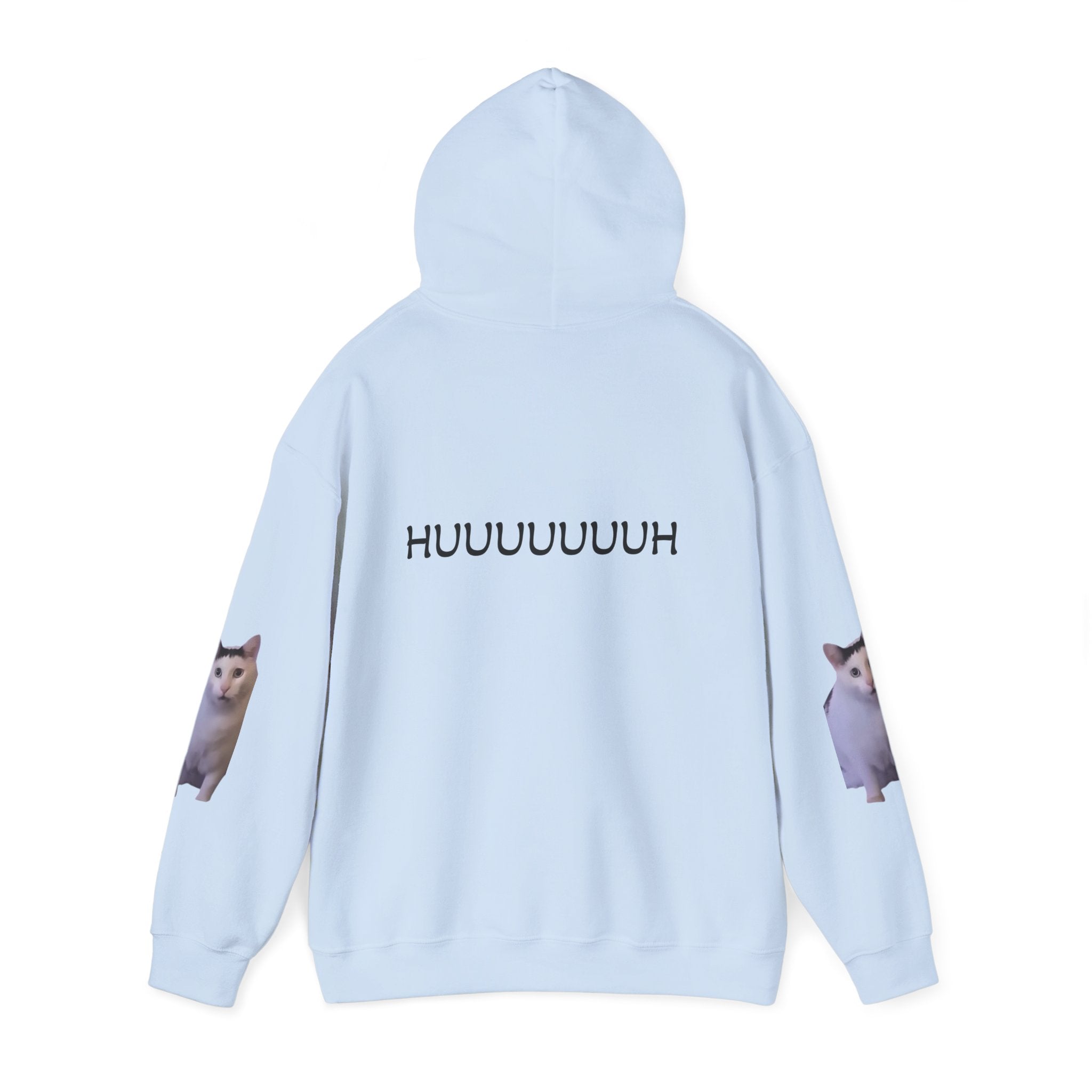 Cat Meme Hoodie — 'HUUUUUUUH' Funny Viral Cat Photo