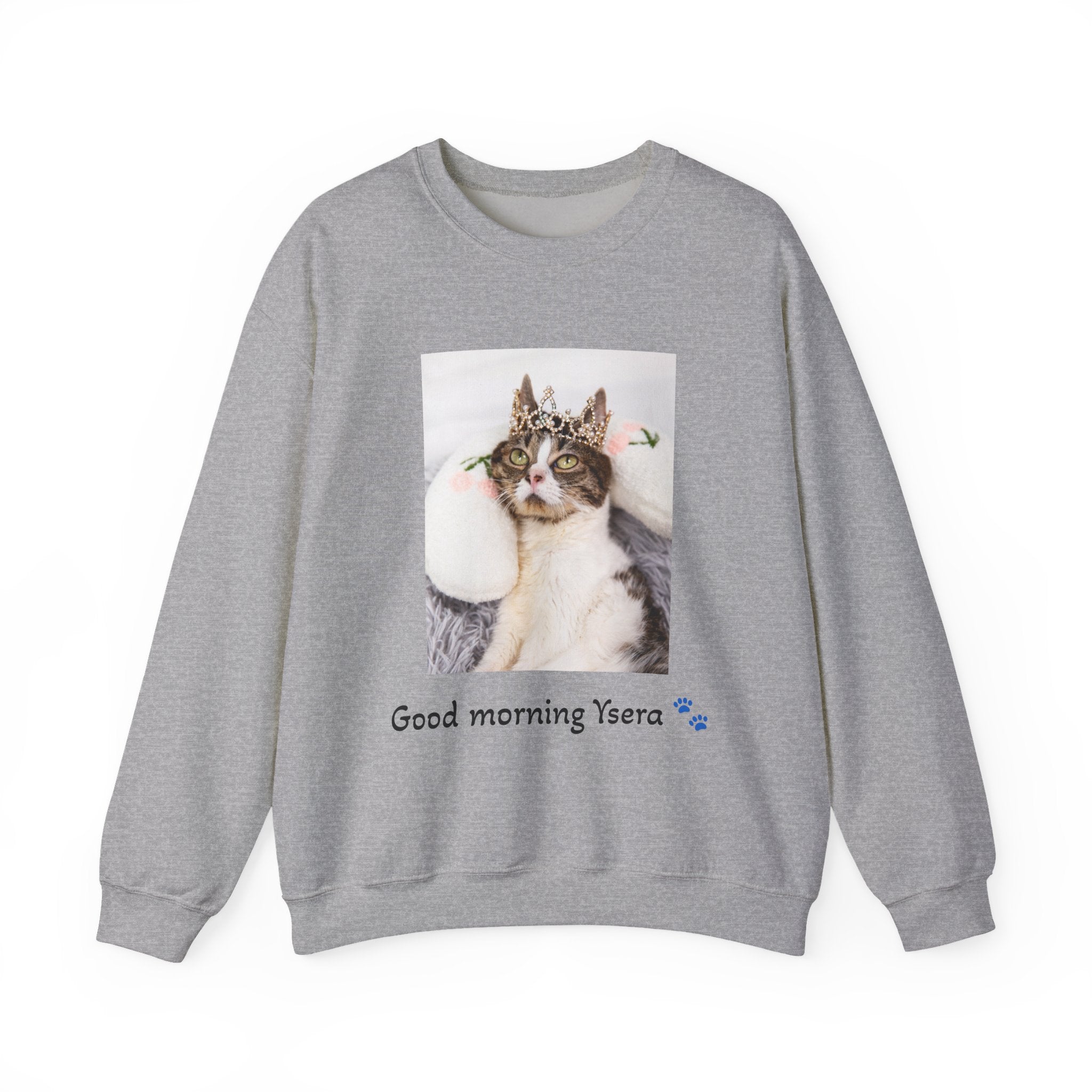 Cat Memorial Crewneck Sweatshirt — "Good morning Ysera" Tribute