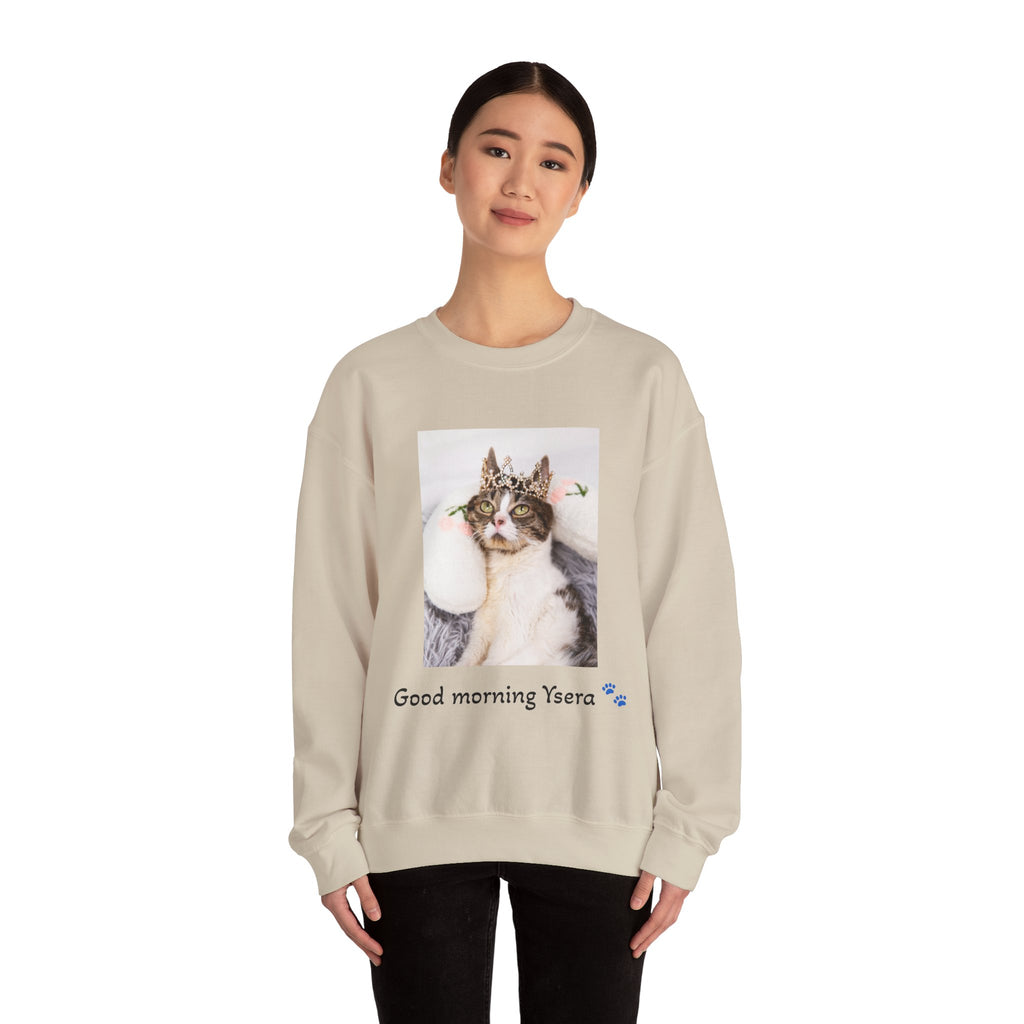 Cat Memorial Crewneck Sweatshirt — "Good morning Ysera" Tribute