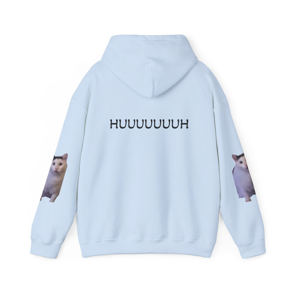 Cat Meme Hoodie — 'HUUUUUUUH' Funny Viral Cat Photo
