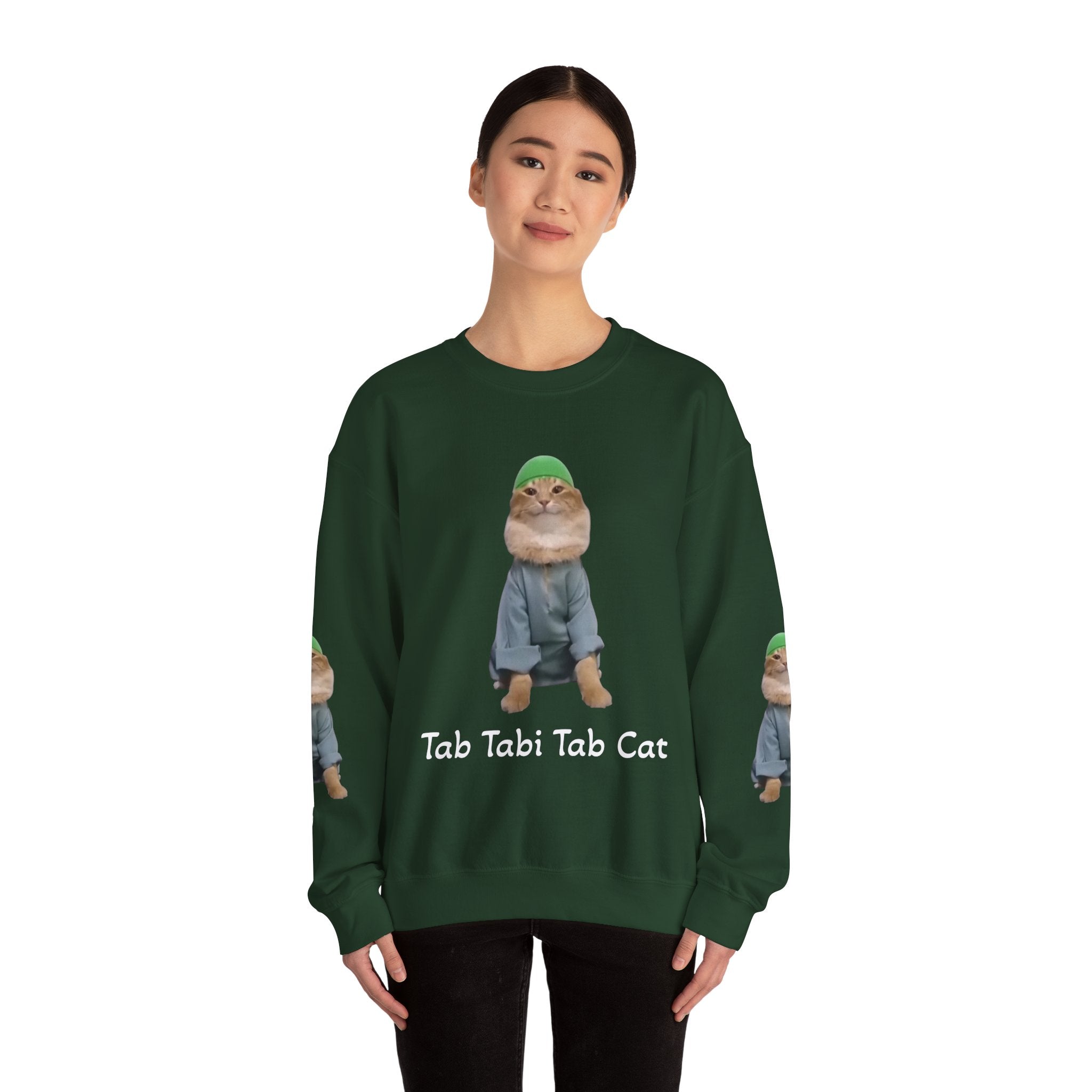 Tab Tabi Tab Cat Sweatshirt — Cute Cat Graphic Crewneck