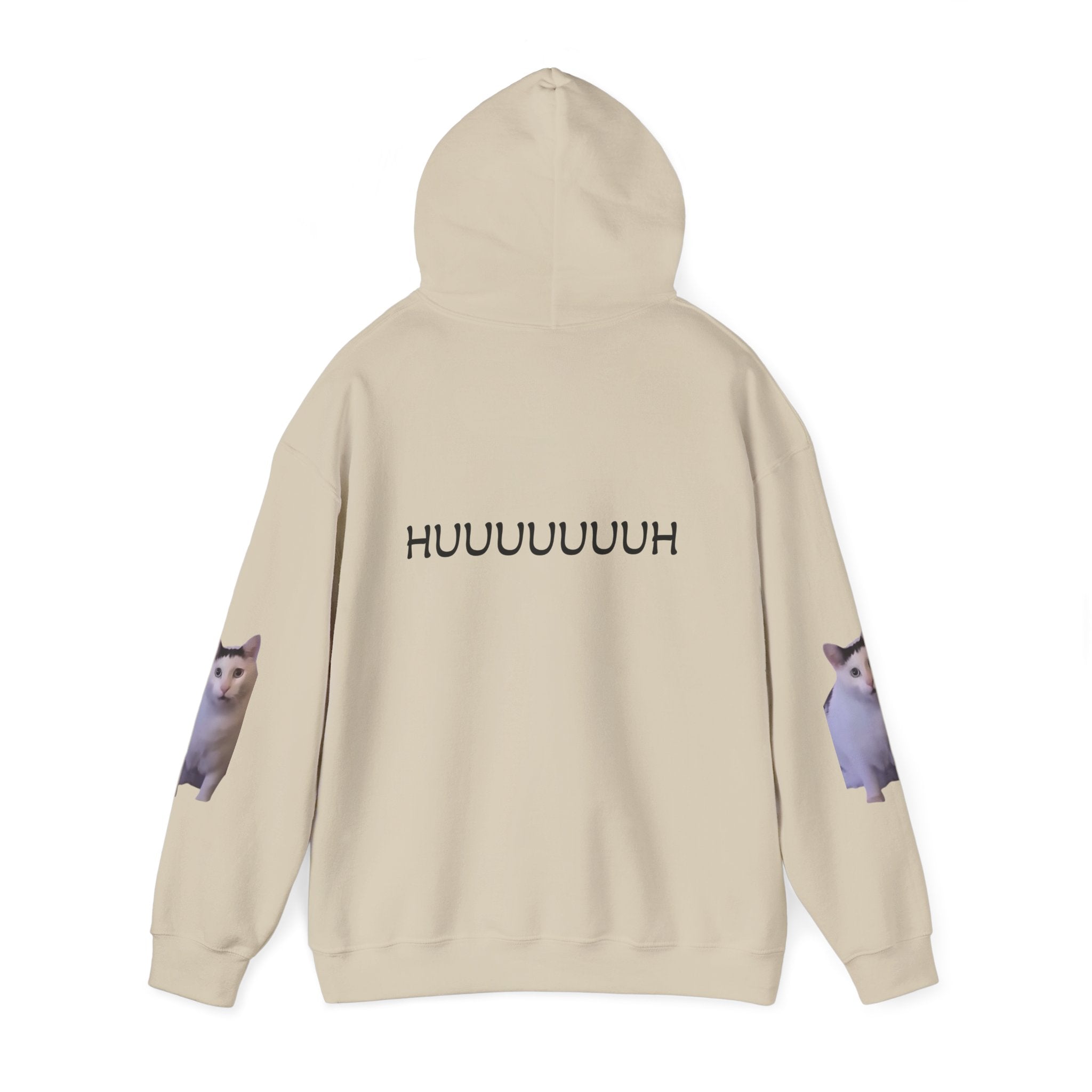 Cat Meme Hoodie — 'HUUUUUUUH' Funny Viral Cat Photo