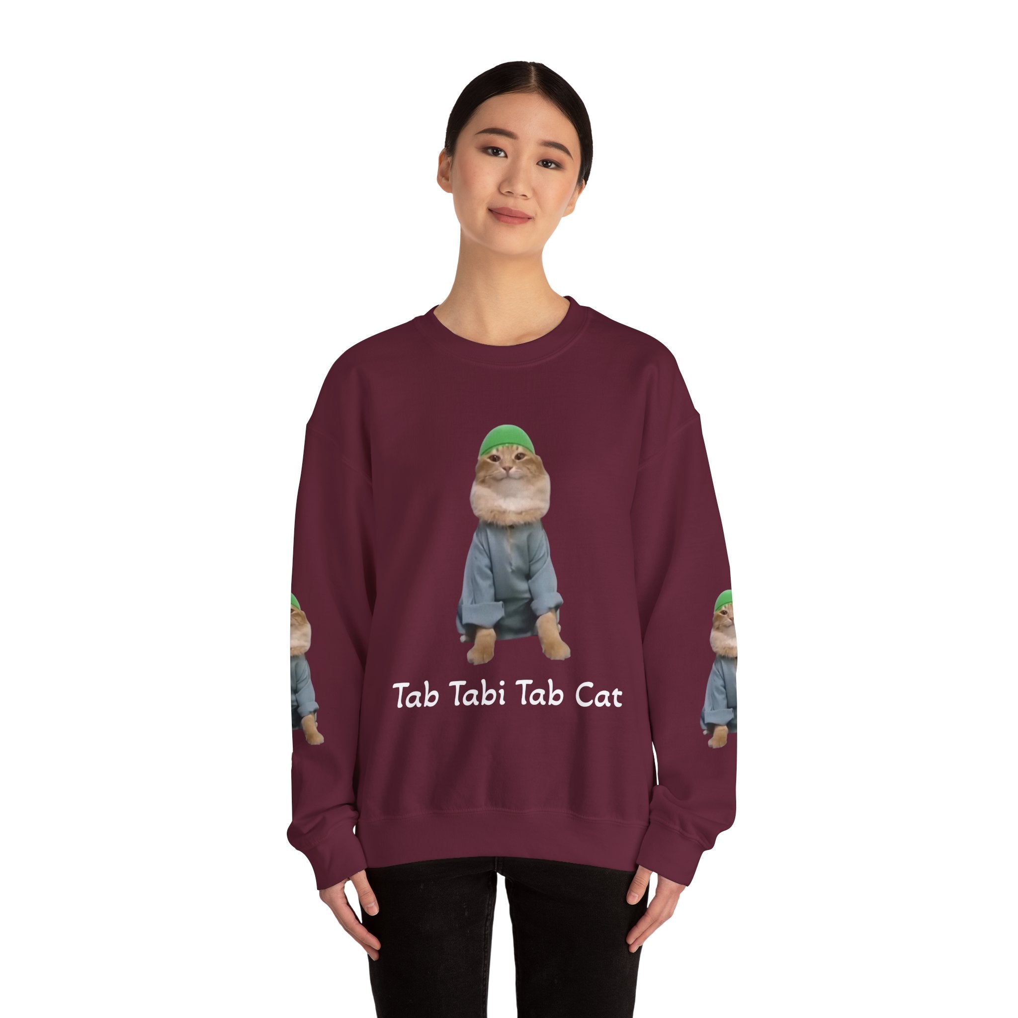 Tab Tabi Tab Cat Sweatshirt — Cute Cat Graphic Crewneck