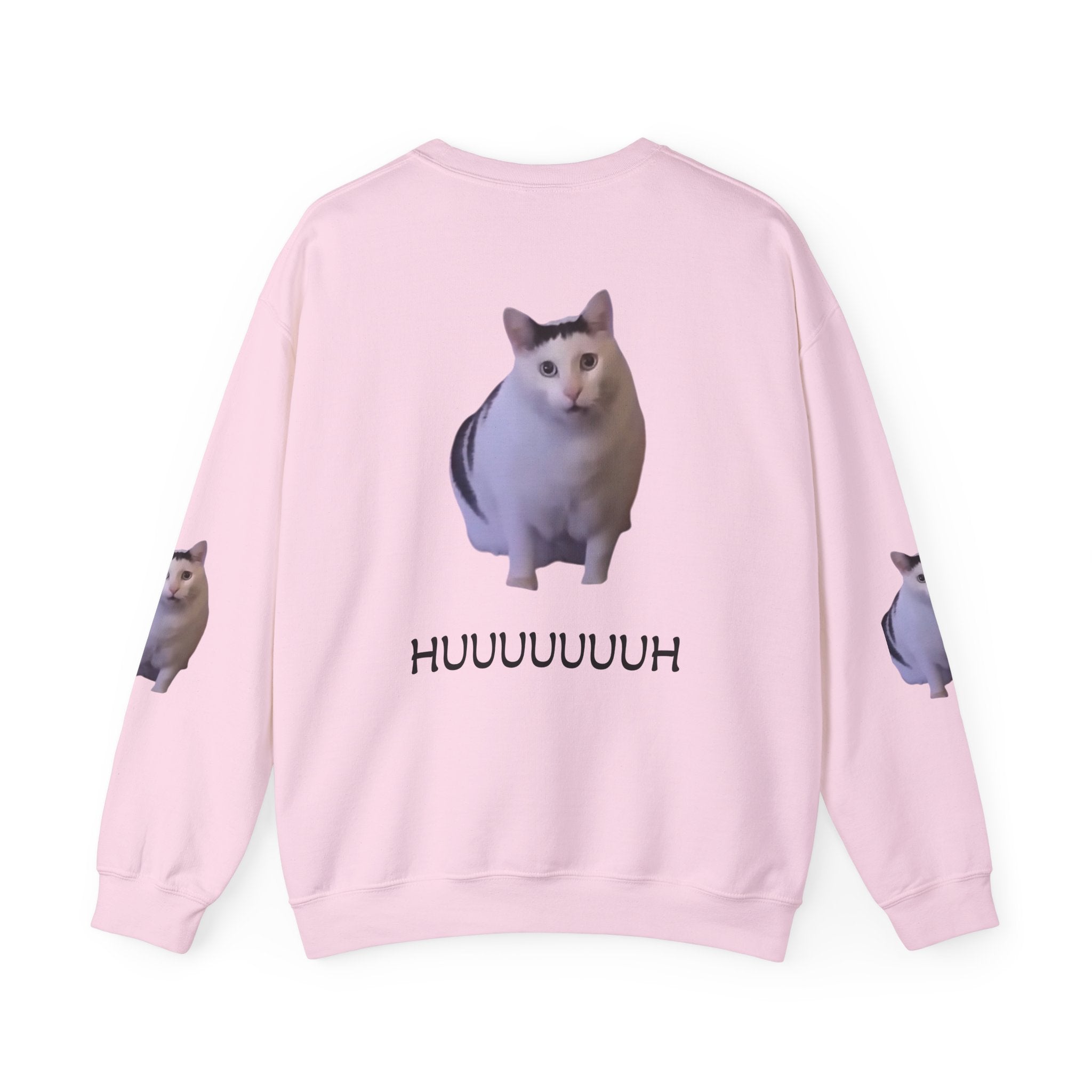 Cat Meme Sweatshirt — 'HUUUUUUH' Funny Photo Crewneck