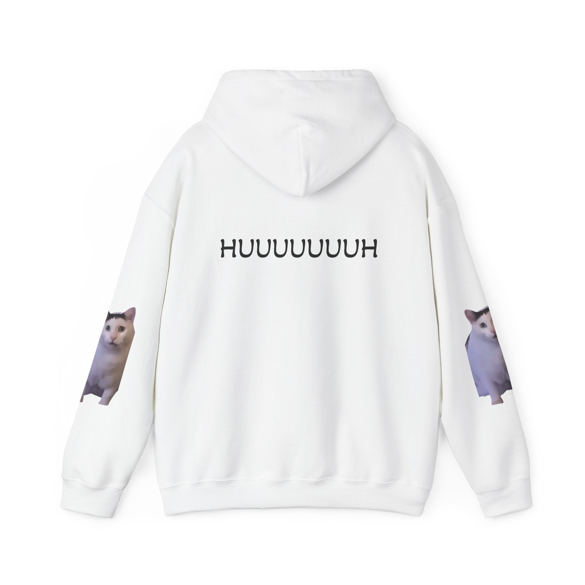 Cat Meme Hoodie — 'HUUUUUUUH' Funny Viral Cat Photo