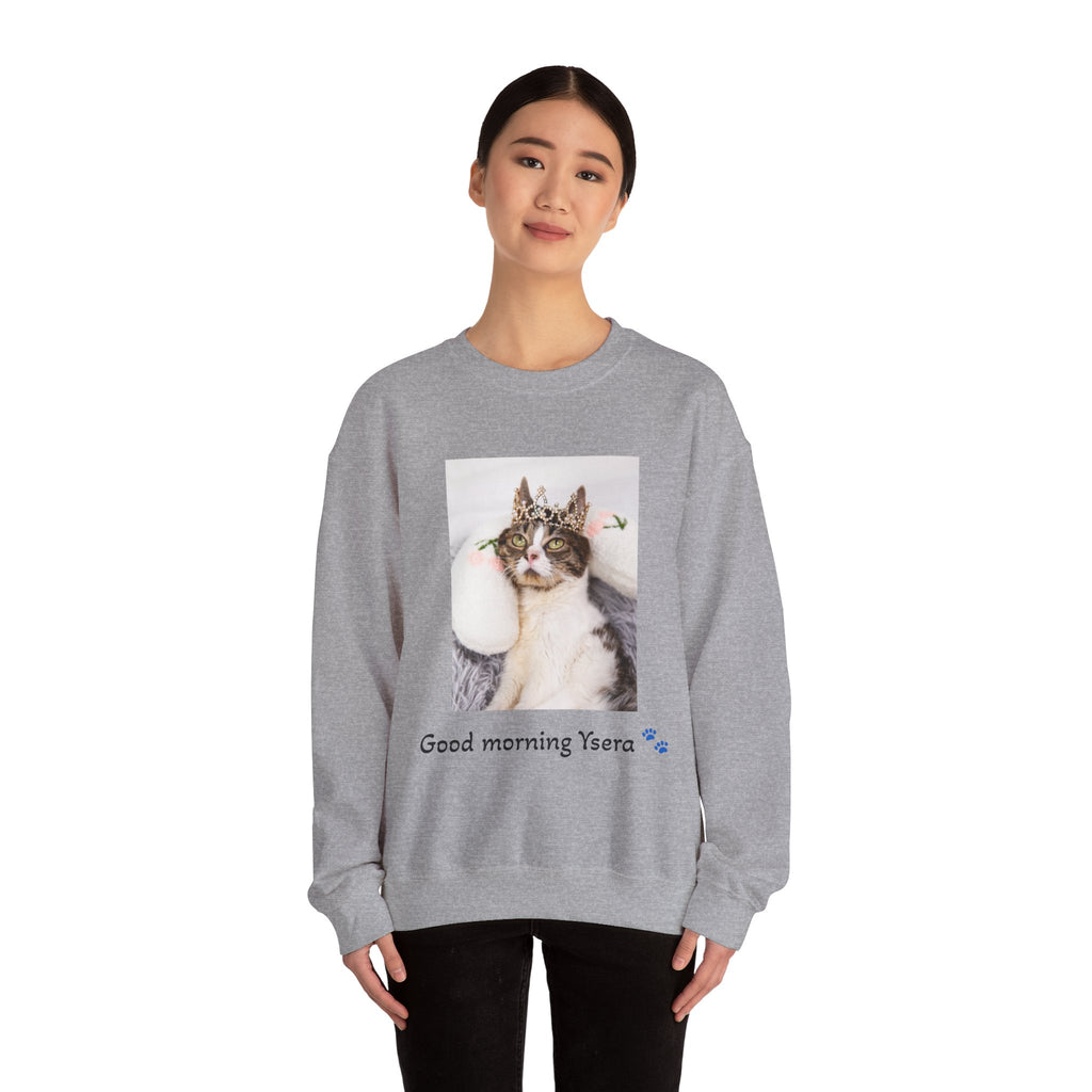 Cat Memorial Crewneck Sweatshirt — "Good morning Ysera" Tribute