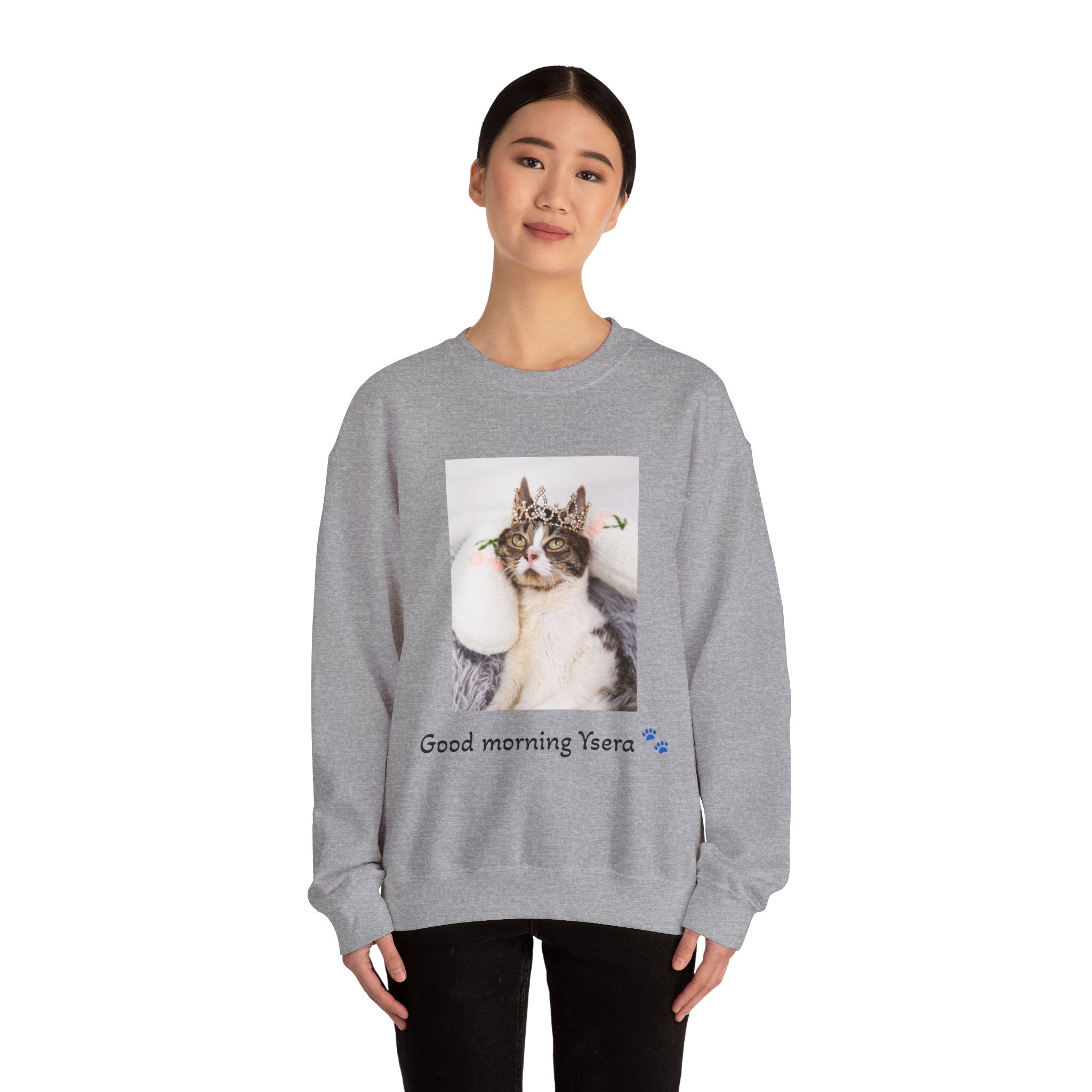 Cat Memorial Crewneck Sweatshirt — "Good morning Ysera" Tribute