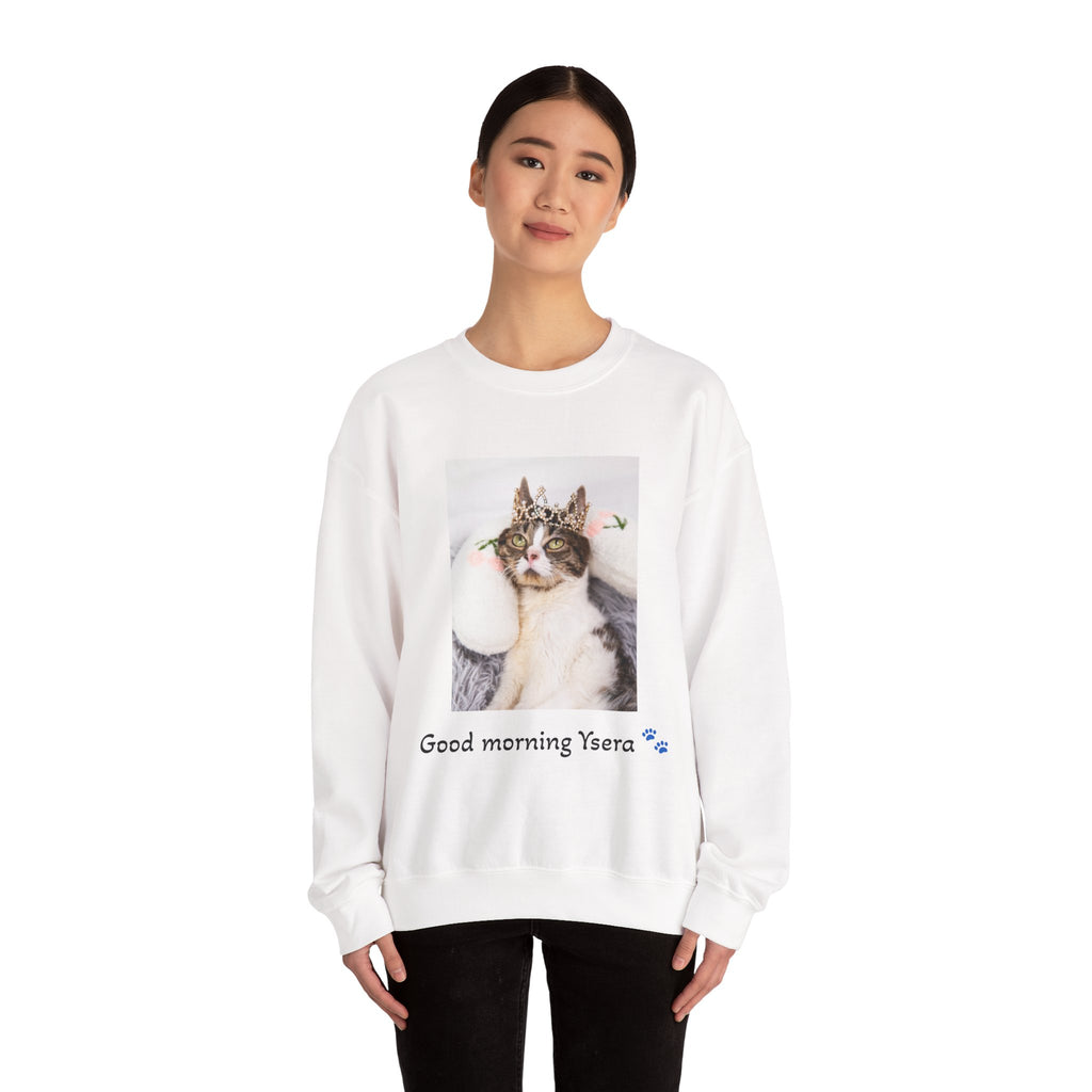 Cat Memorial Crewneck Sweatshirt — "Good morning Ysera" Tribute