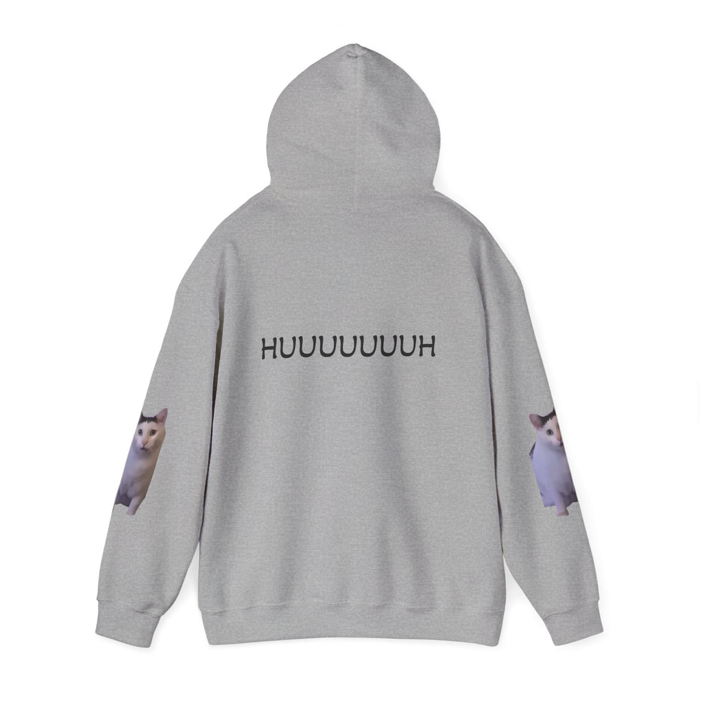 Cat Meme Hoodie — 'HUUUUUUUH' Funny Viral Cat Photo