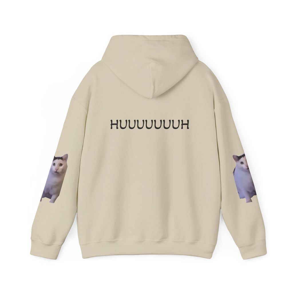 Cat Meme Hoodie — 'HUUUUUUUH' Funny Viral Cat Photo