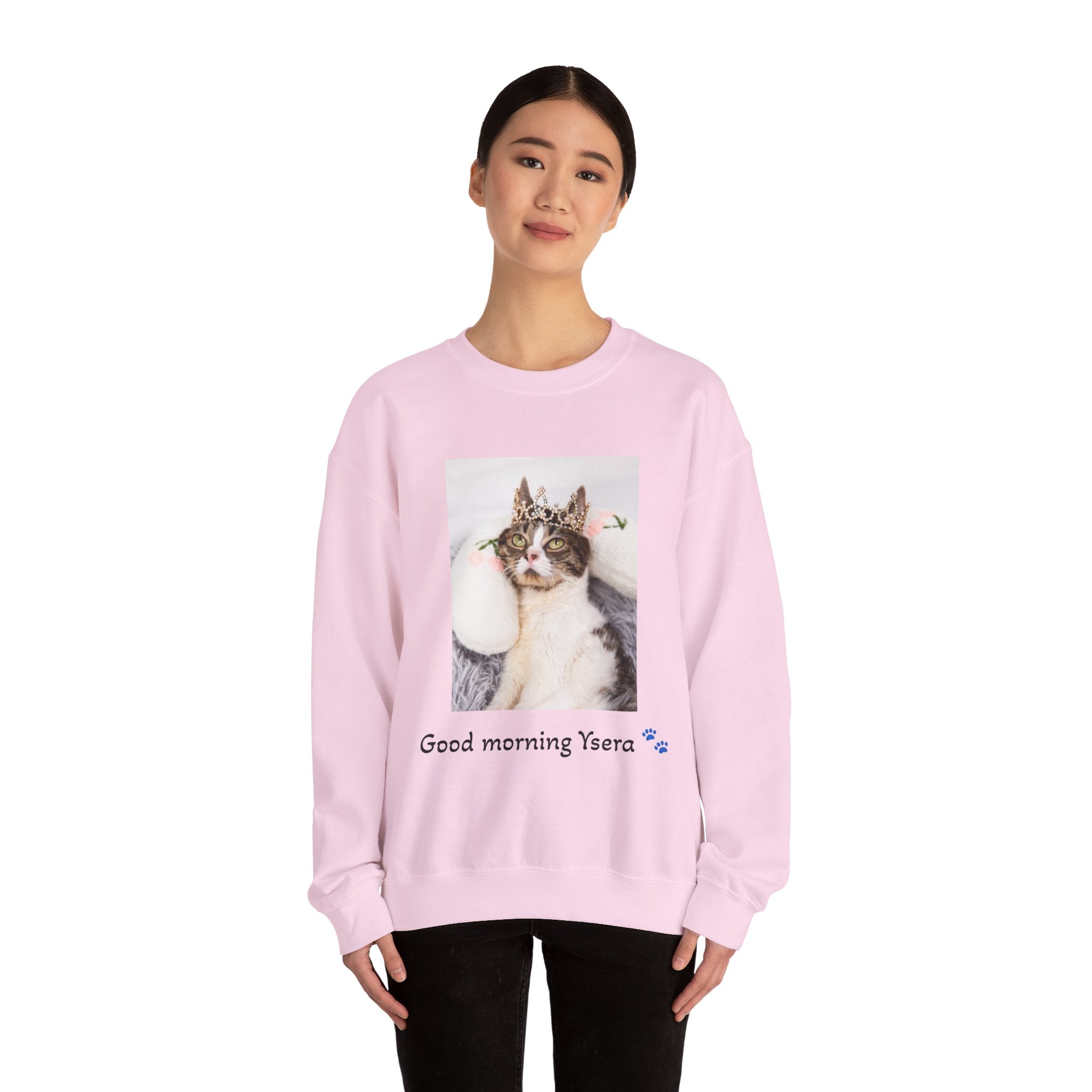 Cat Memorial Crewneck Sweatshirt — "Good morning Ysera" Tribute