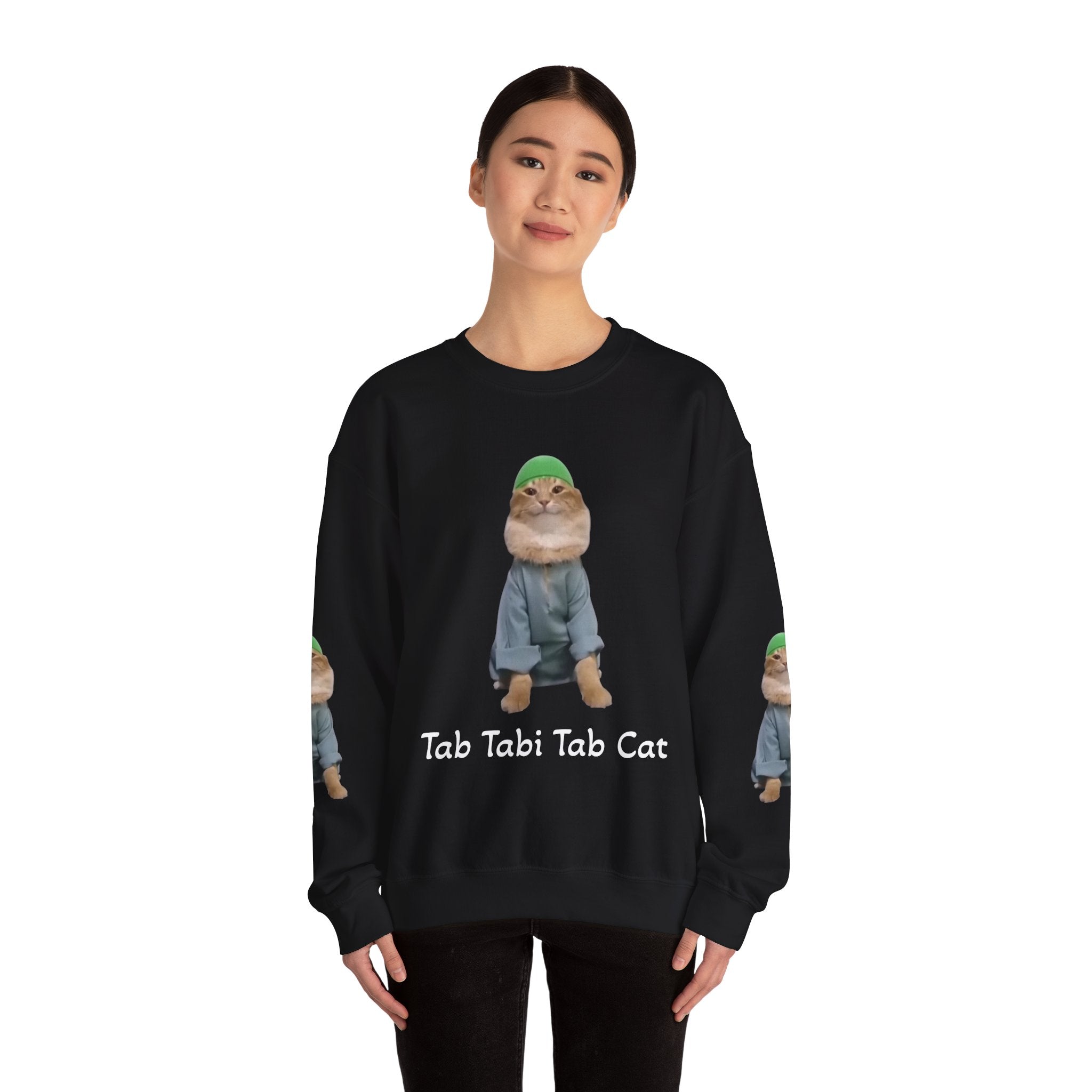 Tab Tabi Tab Cat Sweatshirt — Cute Cat Graphic Crewneck
